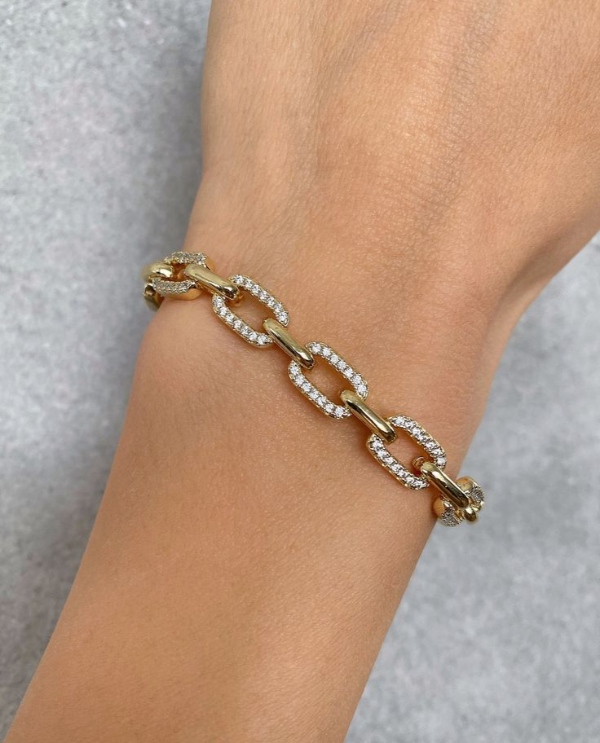 مدل دستبند نگیندار زنجیری زیبا