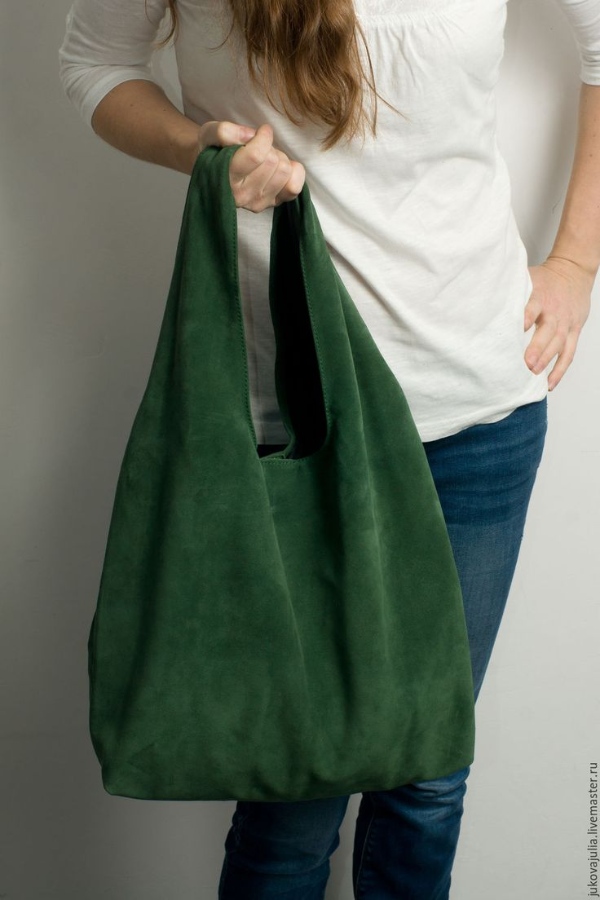 کیف بزرگ سبز با جنس جیر زیبا