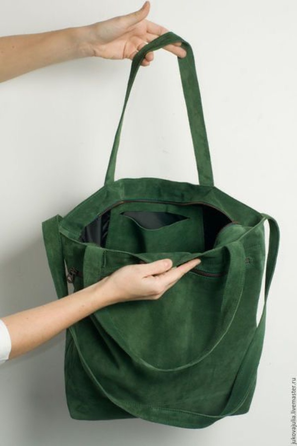 مدل کیف بزرگ جیر سبز زیبا