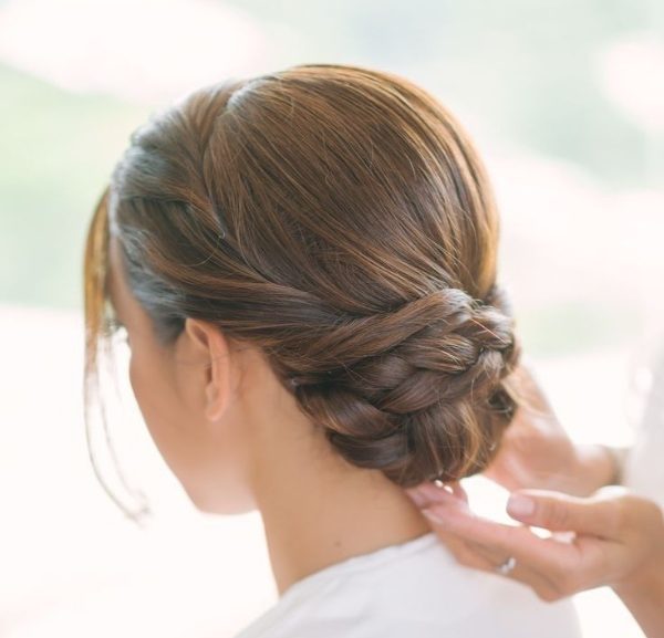 مدل شینیون بسته بافت پایین زیبا