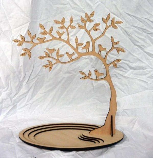 مدل استند درختی گوشواره با طرح پرنده زیبا