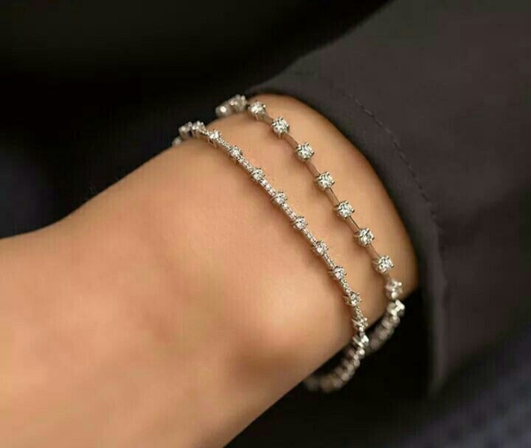 مدل دستبند با نگین‌های الماسی زیبا