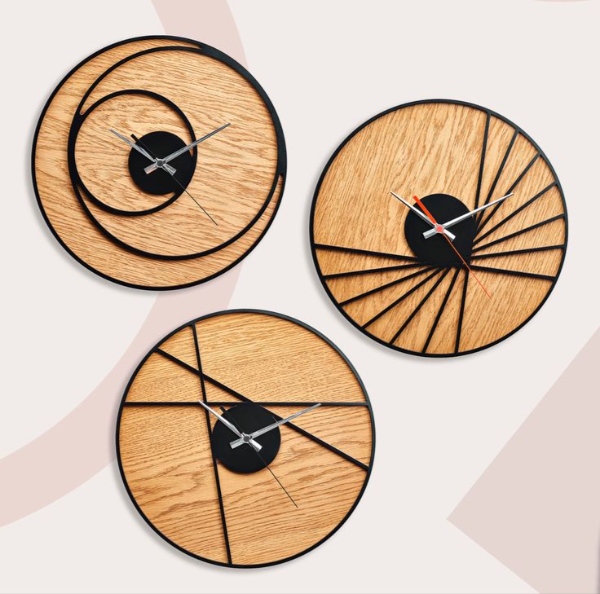 مدل ساعت دیواری چوبی فلزی زیبا و جذاب
