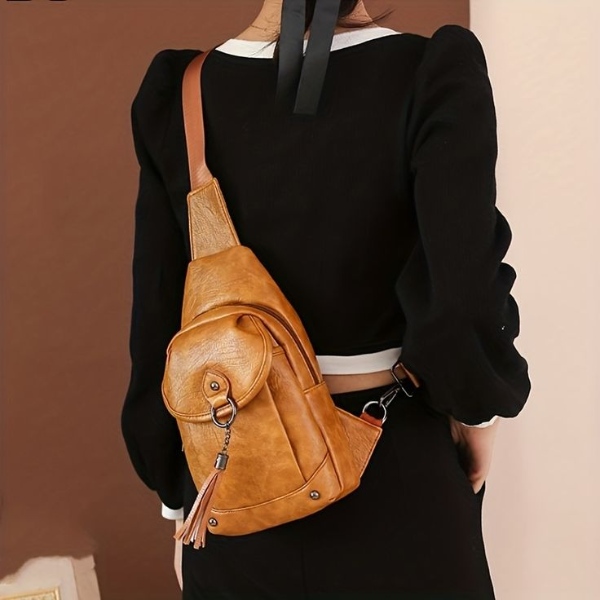 کوله پشتی یک طرفه چرمی زیبا