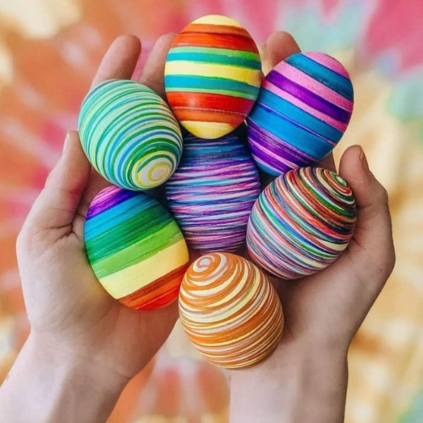  نقاشی تخم مرغ پیچ پیچی با ماژیک