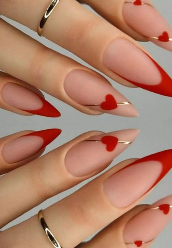 فرنچ قرمز ناخن
