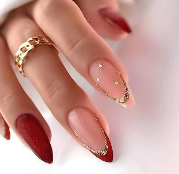 فرنچ قرمز ناخن