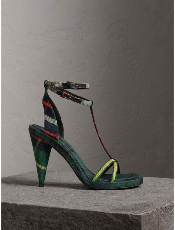 کفش مجلسی پاشنه مخروطی مدل تارتان بربری
