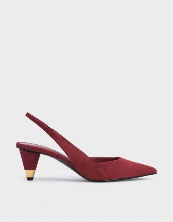 کفش مجلسی زنانه قرمز رنگ پاشنه مخروطی