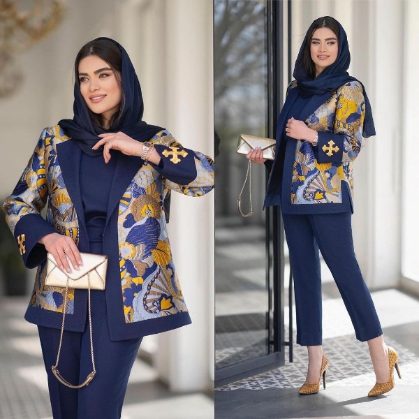 کت شیک زنانه از جنس پارچه ژاکارد کت شیک زنانه از جنس پارچه ژاکارد