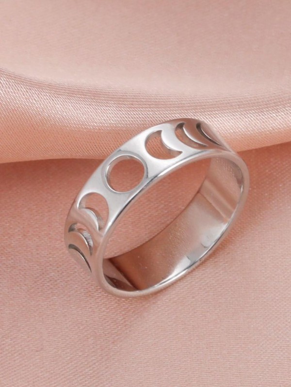 حلقه استیل با طرح ماه 