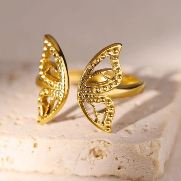 حلقه پروانه‌ای استیل طلایی