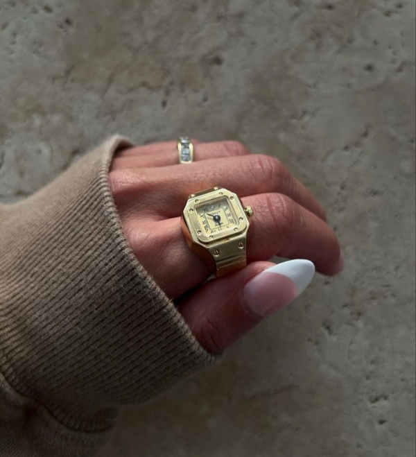 مدل انگشتر ساعتی طلایی جذاب و زیبا
