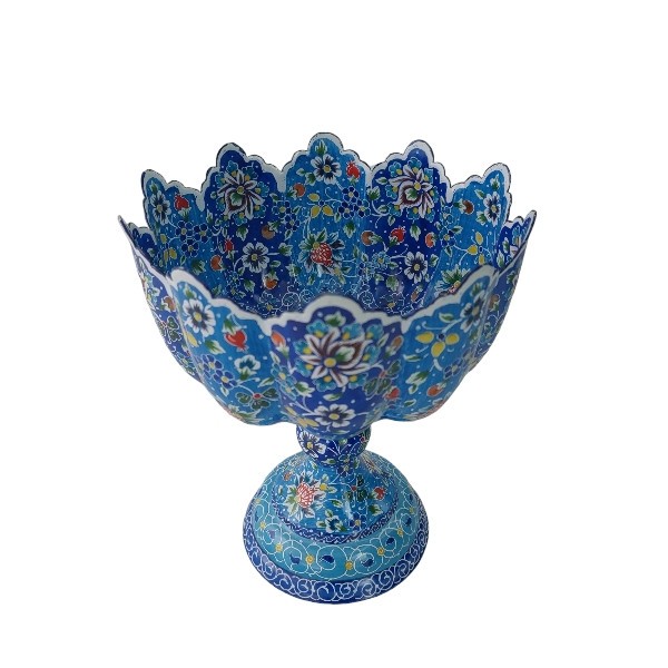 آجیل خوری بزرگ میناکاری شده با رنگ آبی