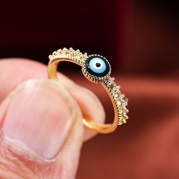 مدل انگشتر لاکچری نگیندار چشم و نظر زیبا