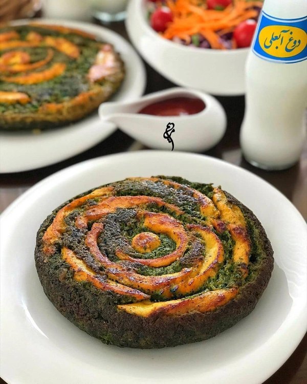 دیزاین کوکو سبزی به شکل نان رولی