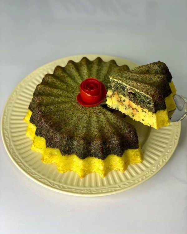 دیزاین کوکو سبزی قالبی به شکل کیک