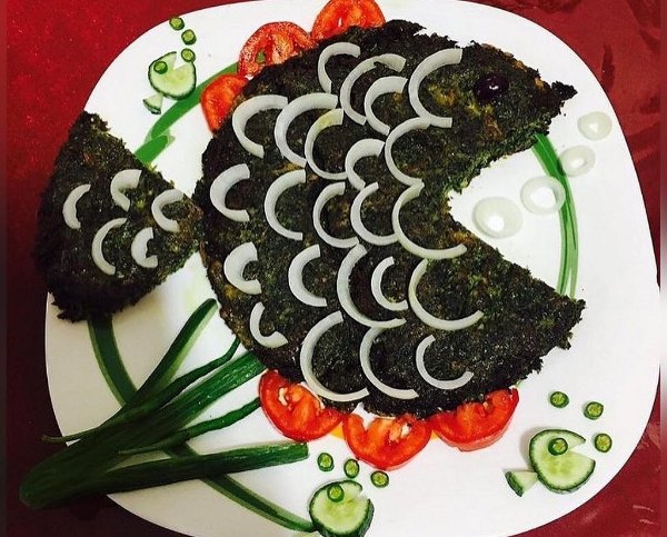 دیزاین کوکو سبزی به شکل ماهی