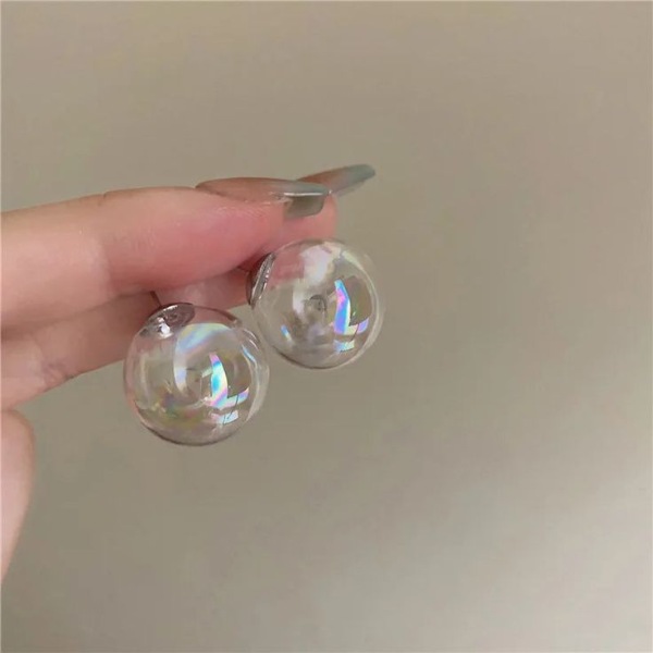 گوشواره تکی حبابی شیشه‌ای