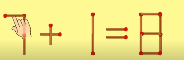 جواب معمای چوب کبریت ۶=۴+۱