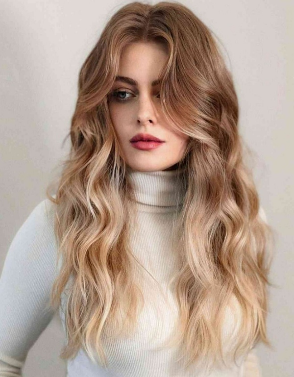 رنگ مو بلوند آمبره