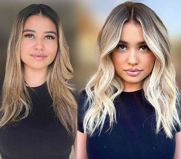 رنگ مو بلوند آمبره