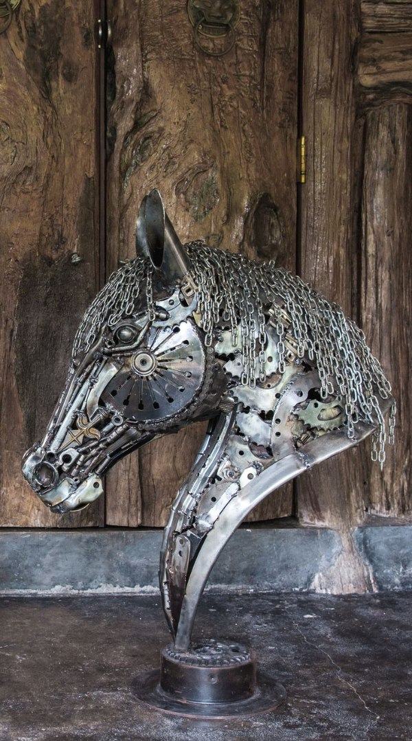 مجسمه خاص و فلزی سر اسب دکوراتیو