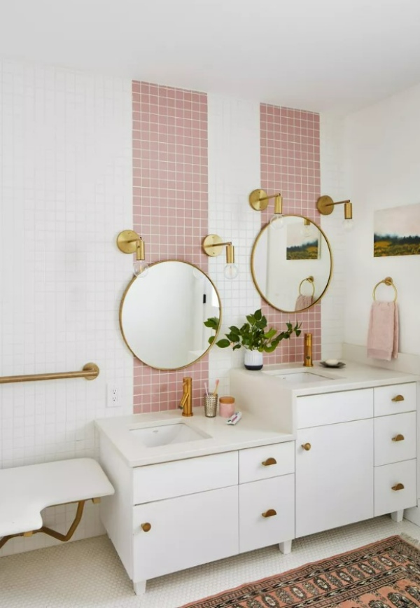 حمام با دیزاین برنجی