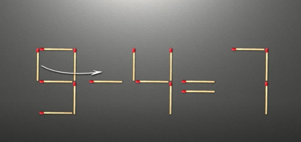 جواب معمای چوب کبریت ۷=۴-۶