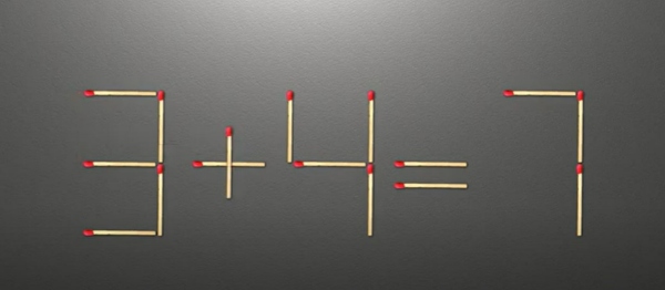 جواب معمای چوب کبریت ۷=۴-۶