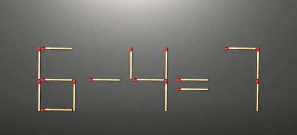 معمای چوب کبریت ۷=۴-۶