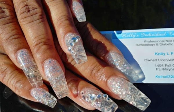 طرح یخ کریستالی ناخن