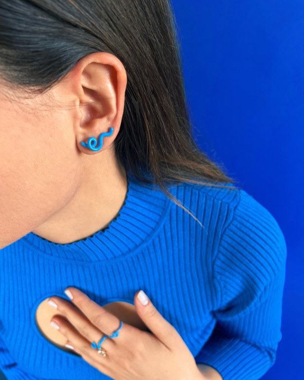 گوشواره خمیری طرح موج دریا