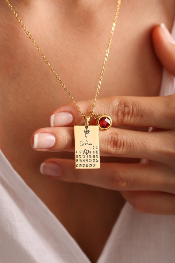 پلاک طرح ماه و روز تولد 