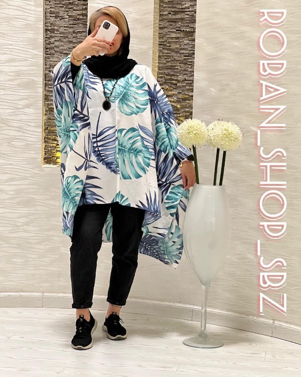 مانتو نخی گلدار طرح هاوایی