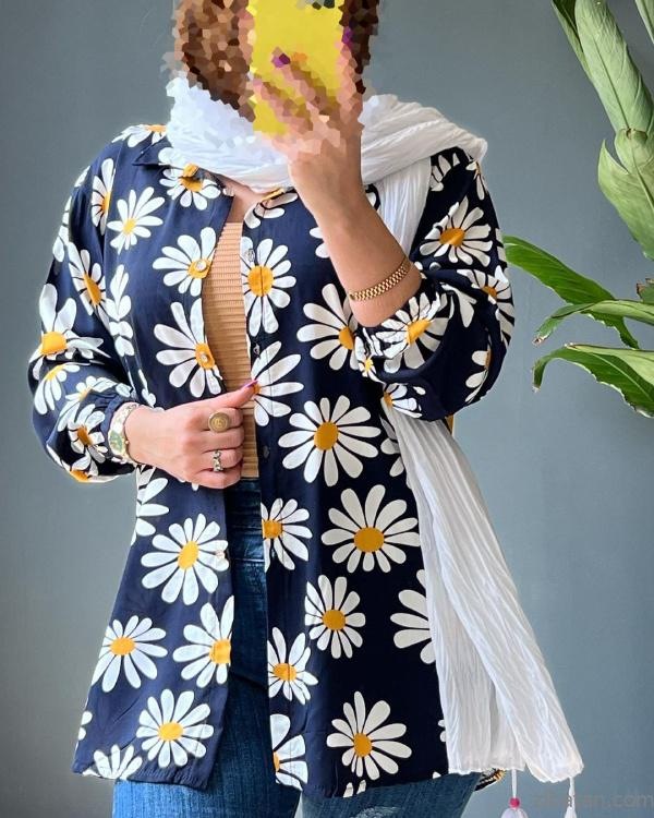 مانتو نخی گل بابونه