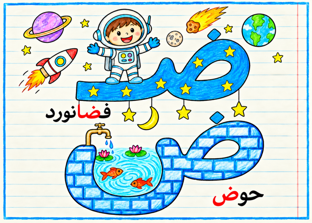 نقاشی آموزشی حرف ض 