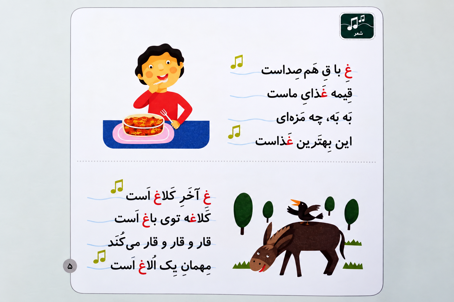 متن روانخوانی حرف نشانه (غـ ـغـ ـغ غ)