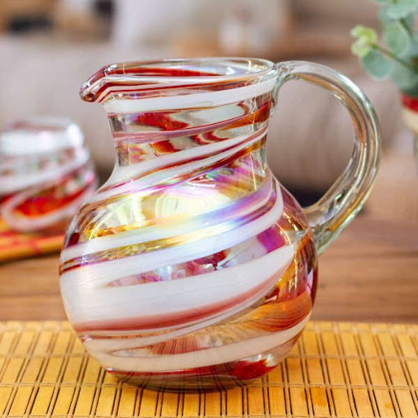 پارچ آب شیشه‌ای رنگی
