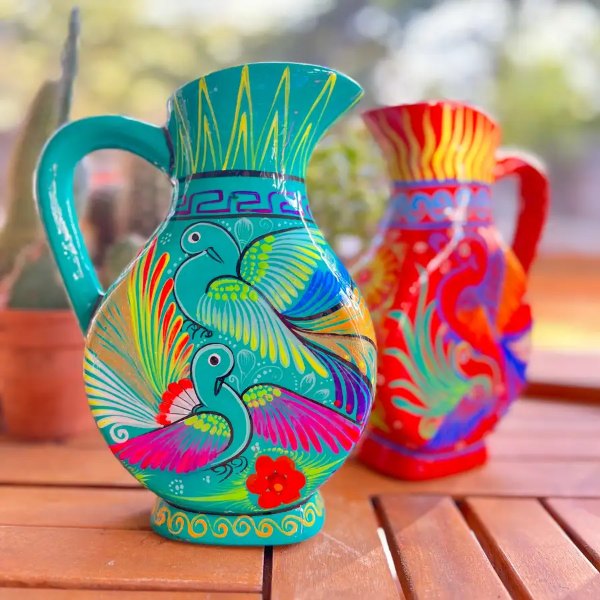 پارچ آب رنگی با طرح پرنده