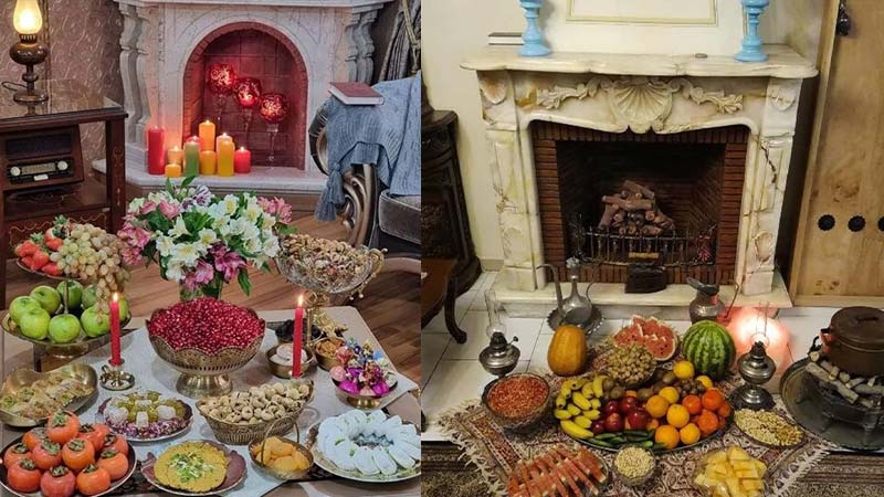 استفاده از شومینه برای دیزاین شب یلدا