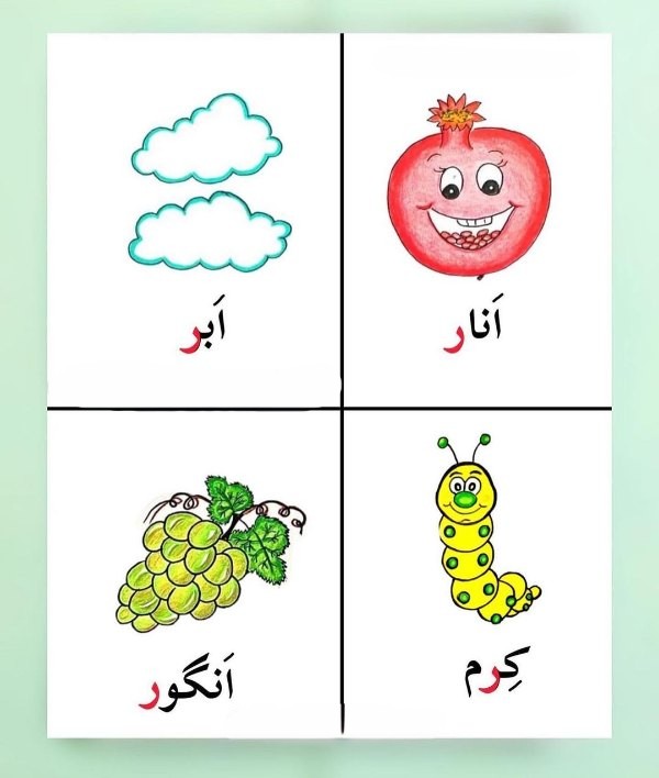 نقاشی حرف ر