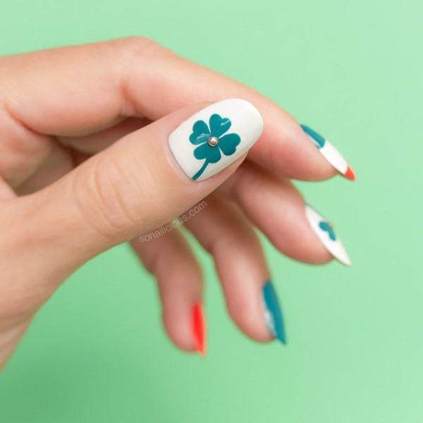 ناخن با طرح شبدر