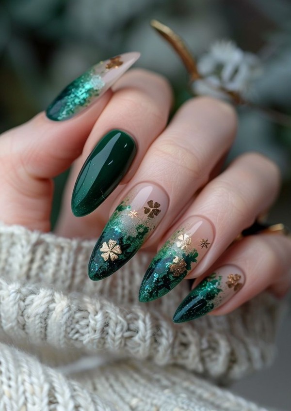 ناخن با طرح شبدر