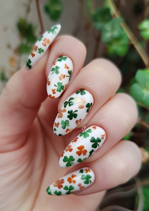 ناخن با طرح شبدر