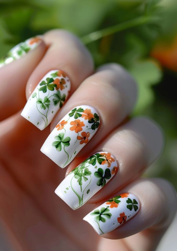 ناخن با طرح شبدر