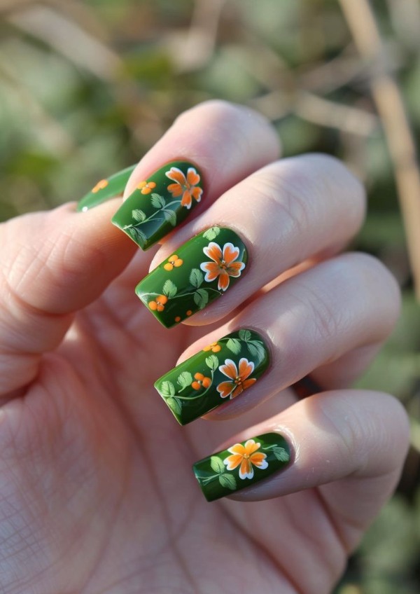 ناخن با طرح شبدر