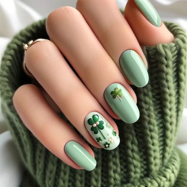 ناخن با طرح شبدر