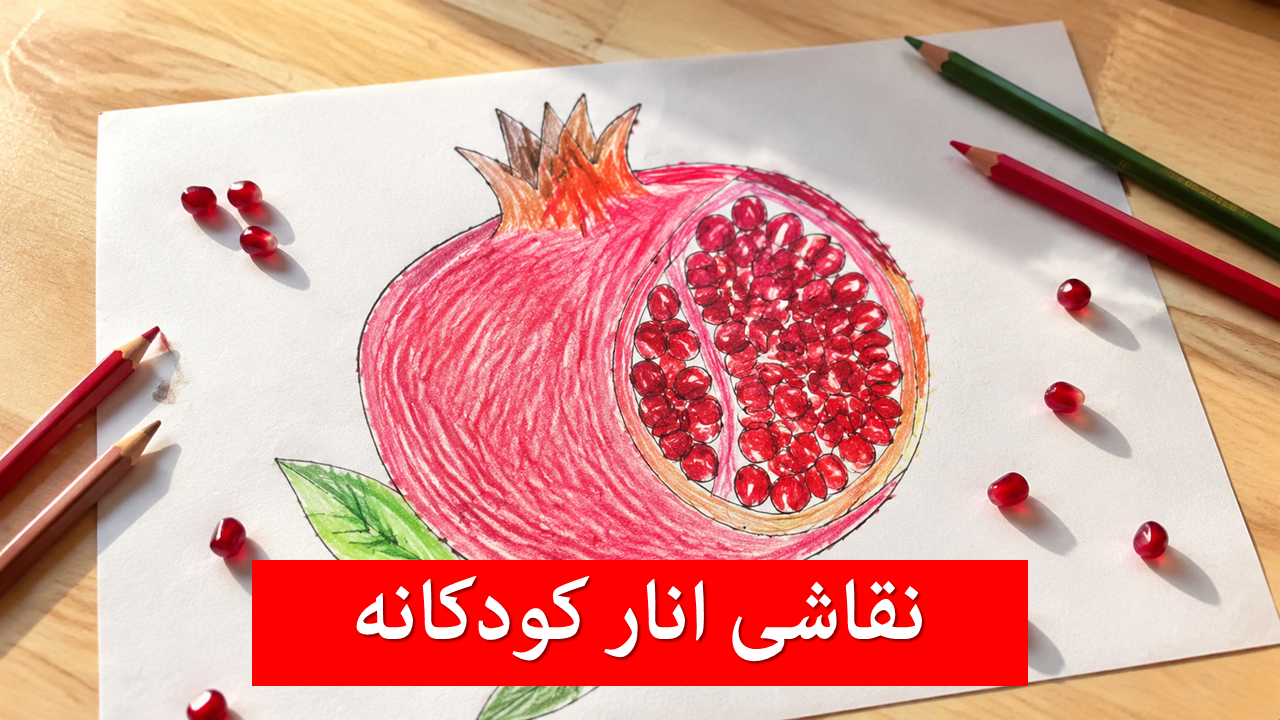 نقاشی انار کودکانه
