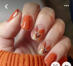 Yaldai orange nail design